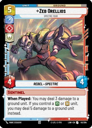 Zeb Orellios - Spectre Four (45/264) [A Lawless Time] Star Wars: Unlimited Single Disney