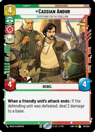 Cassian Andor - Everything for the Rebellion (56/264) [A Lawless Time] Star Wars: Unlimited Single Disney