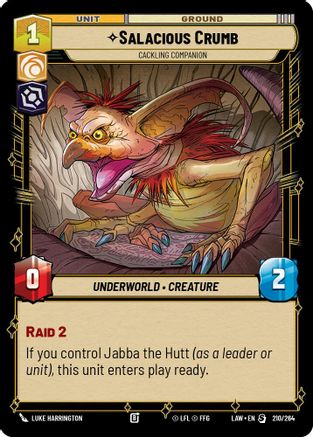 Salacious Crumb - Cackling Companion (210/264) [A Lawless Time] Star Wars: Unlimited Single Disney