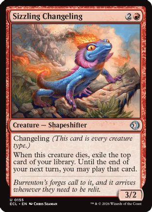 Sizzling Changeling (ECL-155) [Lorwyn Eclipsed] Foil MTG Single Lorwyn Eclipsed