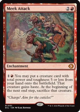 Meek Attack (ECL-151) [Lorwyn Eclipsed] Foil MTG Single Lorwyn Eclipsed
