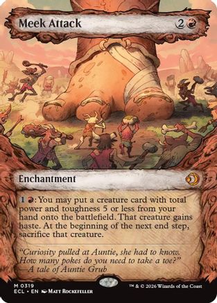 Meek Attack (0319) (Showcase) (ECL-319) [Lorwyn Eclipsed] Foil MTG Single Lorwyn Eclipsed