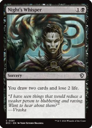 Night's Whisper (ECC-081) [Commander: Lorwyn Eclipsed] MTG Single Commander: Lorwyn Eclipsed