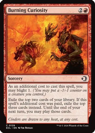 Burning Curiosity (ECL-129) [Lorwyn Eclipsed] Foil MTG Single Wizards of the Coast