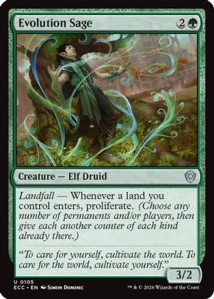 Evolution Sage (ECC-105) [Commander: Lorwyn Eclipsed] MTG Single Wizards of the Coast