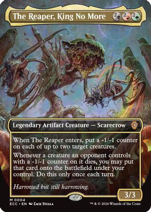 The Reaper, King No More (Borderless) (ECC-004) [Commander: Lorwyn Eclipsed] Foil MTG Single Commander: Lorwyn Eclipsed