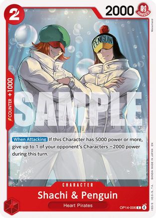Shachi & Penguin (OP14-006) [The Azure Sea's Seven] One Piece Single Bandai