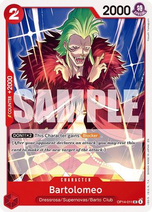 Bartolomeo (OP14-011) [The Azure Sea's Seven] One Piece Single Bandai
