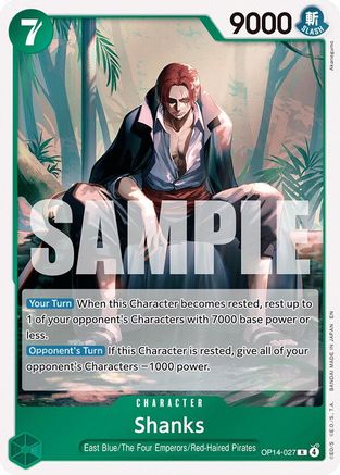 Shanks (OP14-027) [The Azure Sea's Seven] Foil One Piece Single Bandai