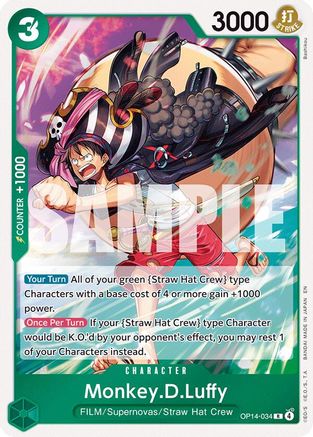 Monkey.D.Luffy - OP14-34 (OP14-034) [The Azure Sea's Seven] Foil One Piece Single Bandai