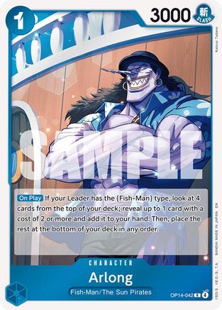 Arlong (OP14-042) [The Azure Sea's Seven] Foil One Piece Single Bandai