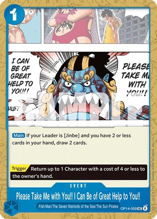 Please Take Me with You!! I Can Be of Great Help to You!! (OP14-059) [The Azure Sea's Seven] One Piece Single Bandai