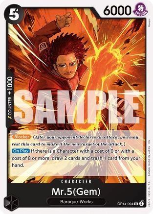 Mr.5(Gem) (OP14-094) [The Azure Sea's Seven] One Piece Single Bandai