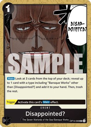 Disappointed? (OP14-099) [The Azure Sea's Seven] One Piece Single Bandai