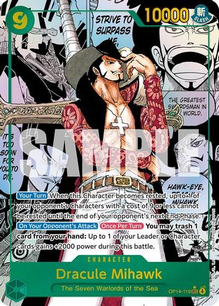 Dracule Mihawk (Manga) (OP14-119) [The Azure Sea's Seven] Foil One Piece Single Bandai