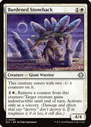 Burdened Stoneback (ECL-008) [Lorwyn Eclipsed] Foil MTG Single Wizards of the Coast