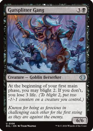 Gutsplitter Gang (ECL-106) [Lorwyn Eclipsed] Foil MTG Single Lorwyn Eclipsed
