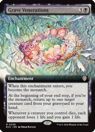 Grave Venerations (Extended Art) (ECC-029) [Commander: Lorwyn Eclipsed] MTG Single Commander: Lorwyn Eclipsed