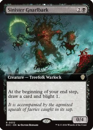 Sinister Gnarlbark (Extended Art) (ECC-032) [Commander: Lorwyn Eclipsed] MTG Single Commander: Lorwyn Eclipsed