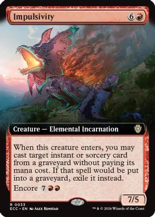 Impulsivity (Extended Art) (ECC-033) [Commander: Lorwyn Eclipsed] MTG Single Commander: Lorwyn Eclipsed