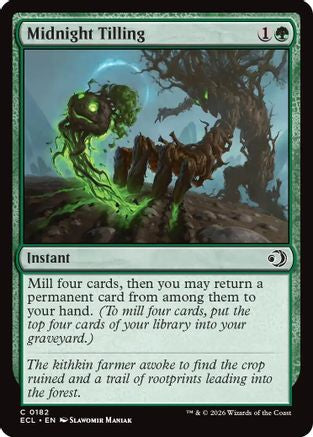 Midnight Tilling (ECL-182) [Lorwyn Eclipsed] Foil MTG Single Lorwyn Eclipsed