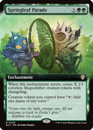 Springleaf Parade (Extended Art) (ECC-039) [Commander: Lorwyn Eclipsed] MTG Single Commander: Lorwyn Eclipsed