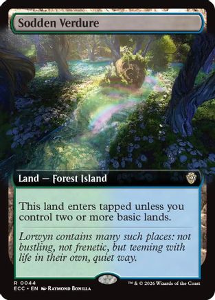 Sodden Verdure (Extended Art) (ECC-044) [Commander: Lorwyn Eclipsed] MTG Single Commander: Lorwyn Eclipsed