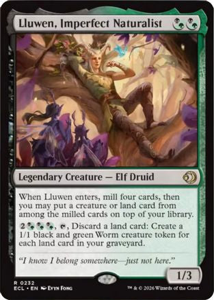 Lluwen, Imperfect Naturalist (ECL-232) [Lorwyn Eclipsed] Foil MTG Single Lorwyn Eclipsed