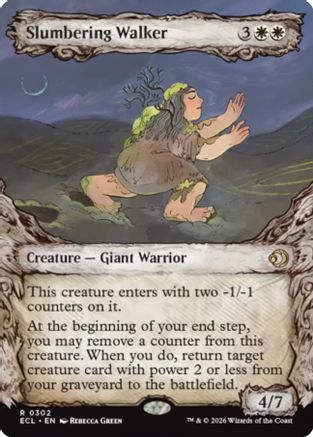 Slumbering Walker (Showcase) (ECL-302) [Lorwyn Eclipsed] MTG Single Lorwyn Eclipsed