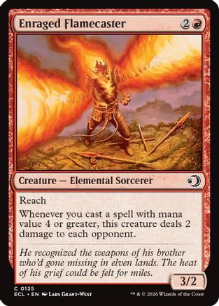 Enraged Flamecaster (ECL-135) [Lorwyn Eclipsed] MTG Single Wizards of the Coast