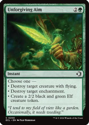 Unforgiving Aim (ECL-200) [Lorwyn Eclipsed] Foil MTG Single Lorwyn Eclipsed