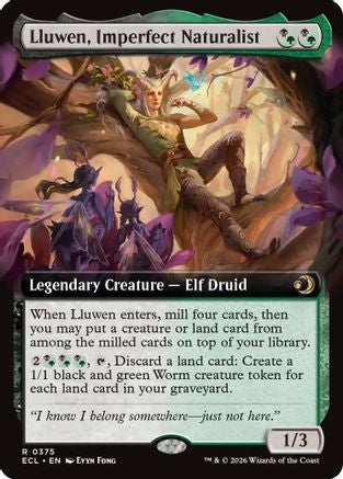 Lluwen, Imperfect Naturalist (Extended Art) (ECL-375) [Lorwyn Eclipsed] MTG Single Lorwyn Eclipsed