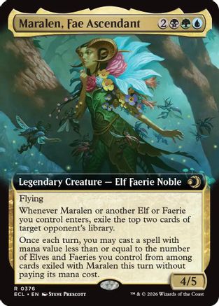 Maralen, Fae Ascendant (Extended Art) (ECL-376) [Lorwyn Eclipsed] MTG Single Lorwyn Eclipsed