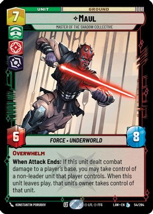 Maul - Master of the Shadow Collective (54/264) [A Lawless Time] Star Wars: Unlimited Single Disney