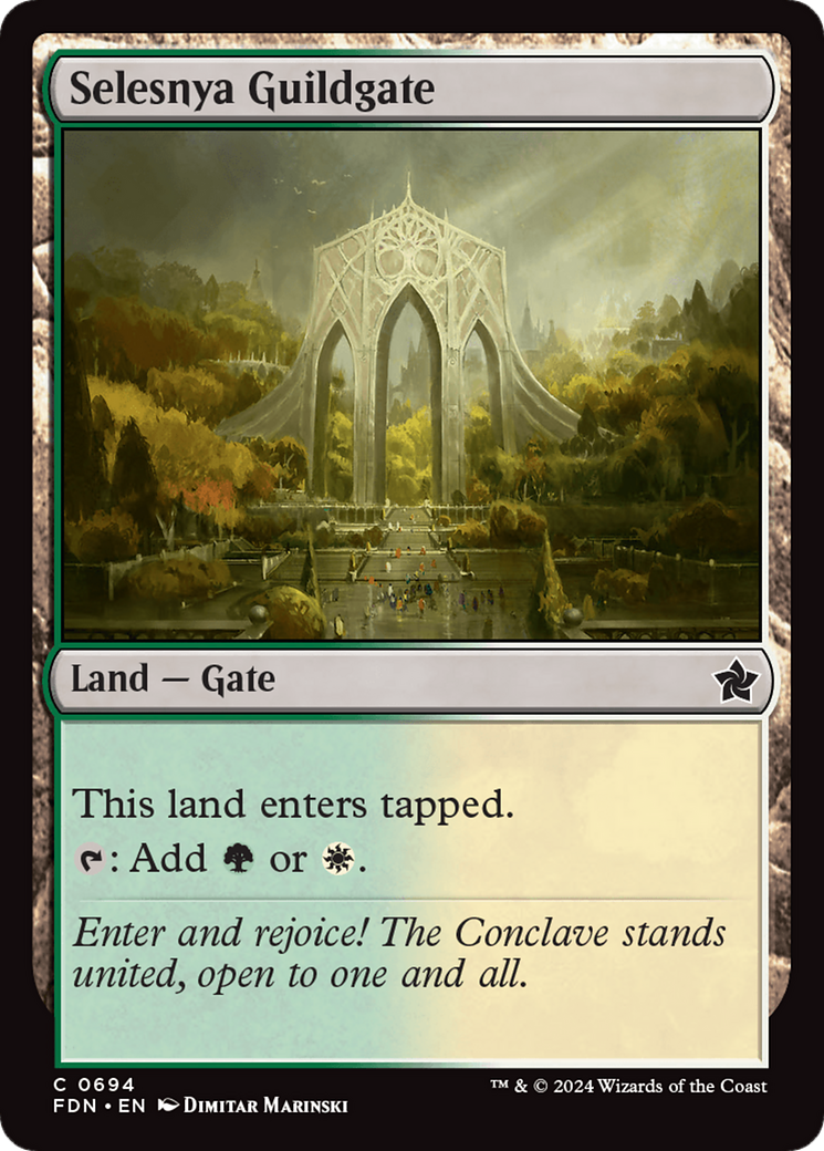 Selesnya Guildgate (FDN-694) [Foundations] MTG Single Wizards of the Coast