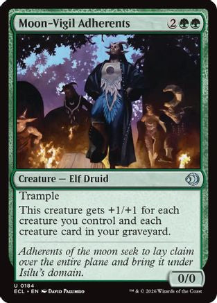Moon-Vigil Adherents (ECL-184) [Lorwyn Eclipsed] Foil MTG Single Lorwyn Eclipsed