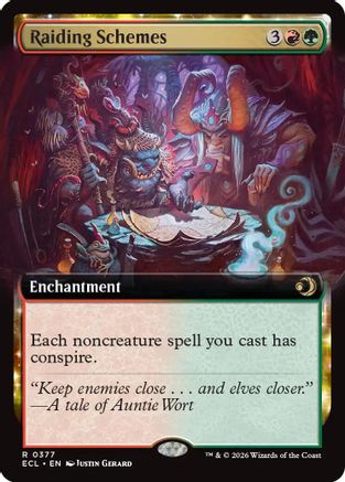 Raiding Schemes (Extended Art) (ECL-377) [Lorwyn Eclipsed] Foil MTG Single Lorwyn Eclipsed
