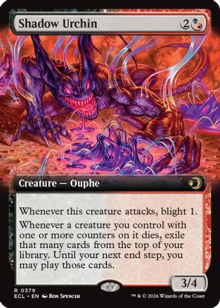 Shadow Urchin (Extended Art) (ECL-379) [Lorwyn Eclipsed] MTG Single Lorwyn Eclipsed