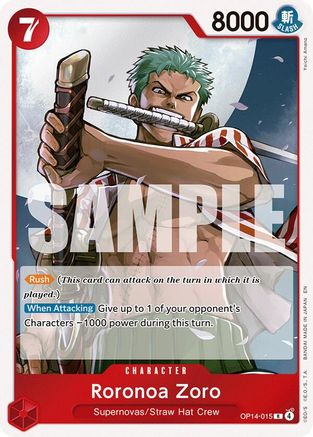 Roronoa Zoro - OP14-015 (OP14-015) [The Azure Sea's Seven] Foil One Piece Single Bandai