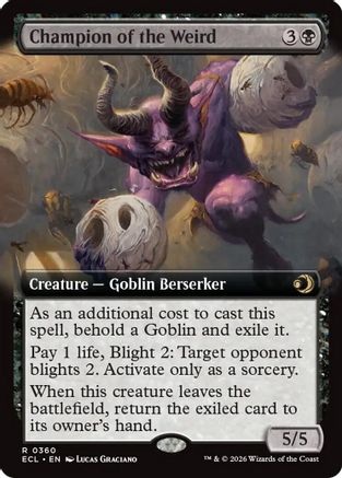 Champion of the Weird (Extended Art) (ECL-360) [Lorwyn Eclipsed] Foil MTG Single Lorwyn Eclipsed