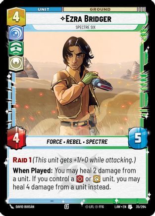 Ezra Bridger - Spectre Six (35/264) [A Lawless Time] Star Wars: Unlimited Single Disney