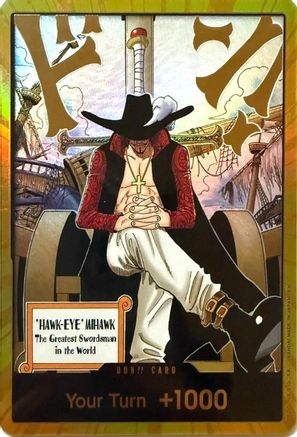 DON!! Card (Dracule Mihawk) (Gold) [The Azure Sea's Seven] Foil One Piece Single Bandai