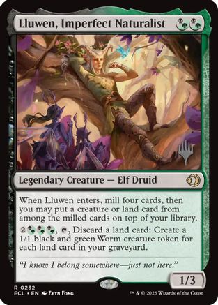 Lluwen, Imperfect Naturalist (PPECL-232) [Promo Pack: Lorwyn Eclipsed] Foil MTG Single Promo Pack: Lorwyn Eclipsed