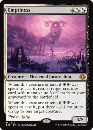 Emptiness (PPECL-222) [Promo Pack: Lorwyn Eclipsed] MTG Single Wizards of the Coast