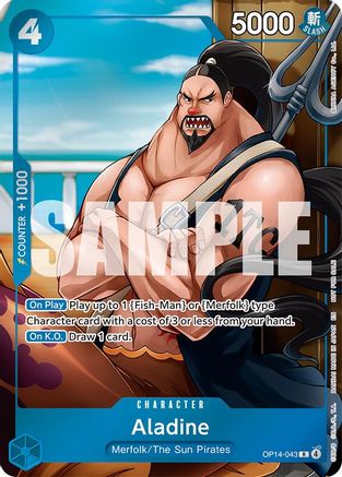 Aladine (Dash Pack) (OP14-043) [The Azure Sea's Seven] Foil One Piece Single Bandai