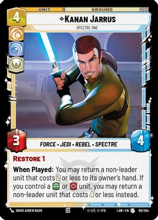 Kanan Jarrus - Spectre One (89/264) [A Lawless Time] Star Wars: Unlimited Single Disney