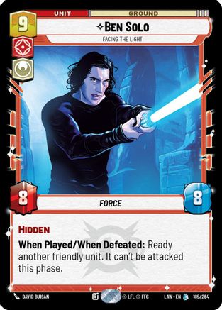Ben Solo - Facing the Light (185/264) [A Lawless Time] Star Wars: Unlimited Single Disney