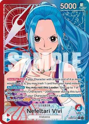 Nefeltari Vivi - 001 (Alternate Art) (EB03-001) [Extra Booster: One Piece Heroines Edition] Foil One Piece Single Bandai