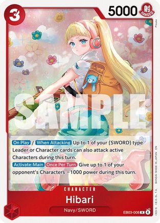Hibari (EB03-008) [Extra Booster: One Piece Heroines Edition] Foil One Piece Single Bandai