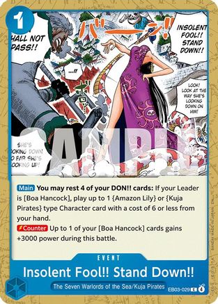 Insolent Fool!! Stand Down!! (EB03-029) [Extra Booster: One Piece Heroines Edition] One Piece Single Bandai